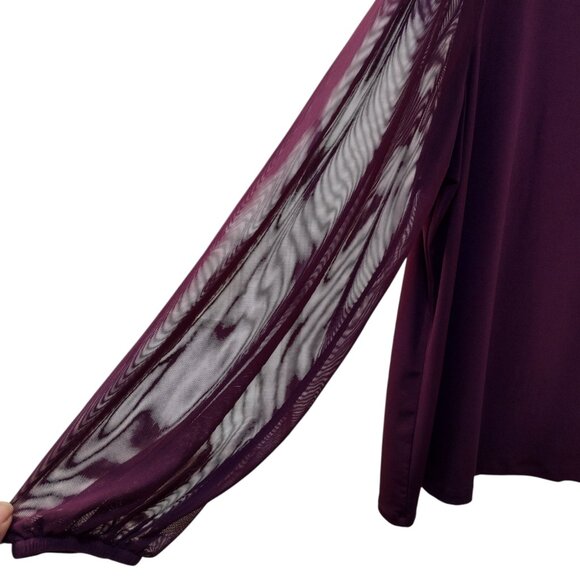 Antthony Originals: 2pc Pull on Mesh Knit Pant Set, Size 2X, Burgundy, Black - Picture 4 of 11